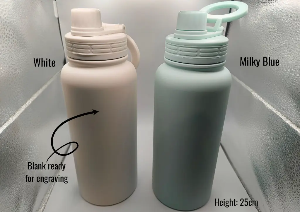 Mug mobile phone holder - White Milky Blue.webp