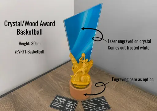 [7EVRF1-Basketball] Crystal / Wood Award - Basketball